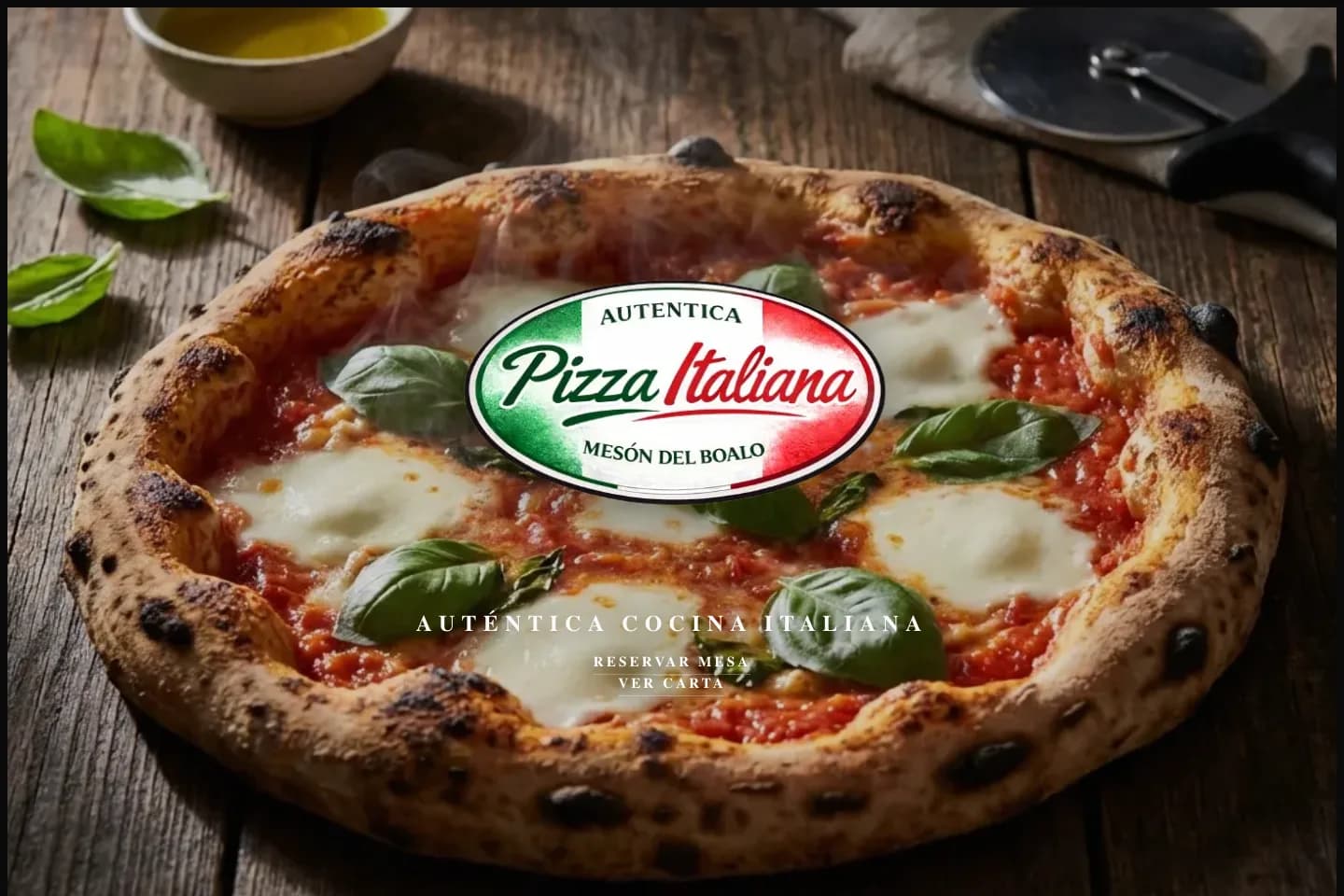 Web de Auténtica Pizza Mesón del Boalo en su versión de escritorio